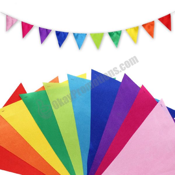 Custom Logo Assorted Colors Promotional Party Campaign Tent Pennants Sales Marketing Advertising String Flags