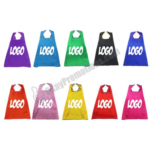 Edge Binding Trimmed Custom Logo Promotional Sales Campaign Marketing Advertising Super Hero Capes Giveaways Cloaks